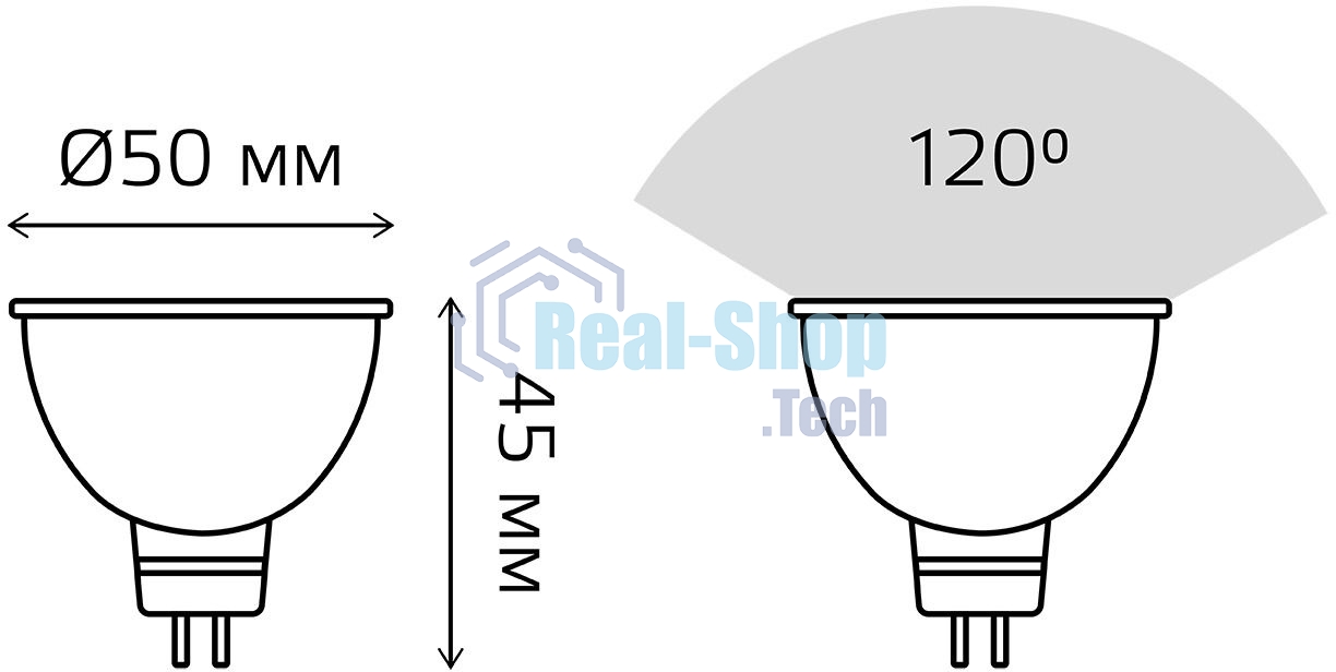 Лампа светодиодная Gauss 101505307 MR16 7W 630lm 6500K GU5.3