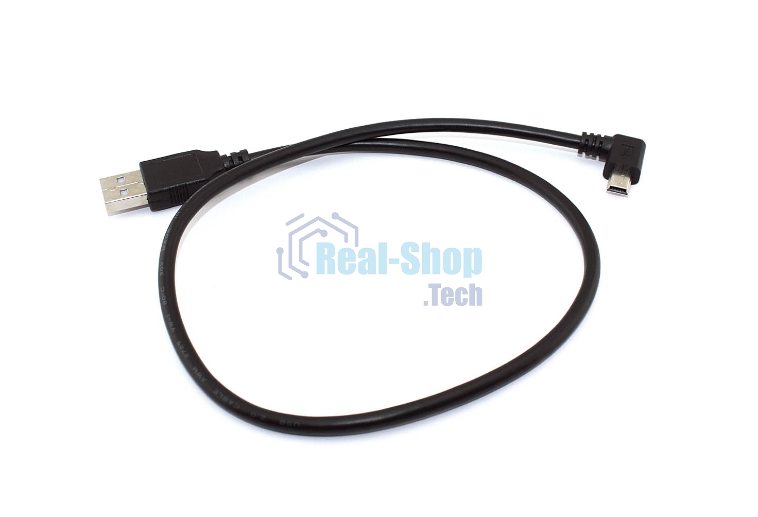 Кабель USB Type A на Mini USB угол влево 0,5 м