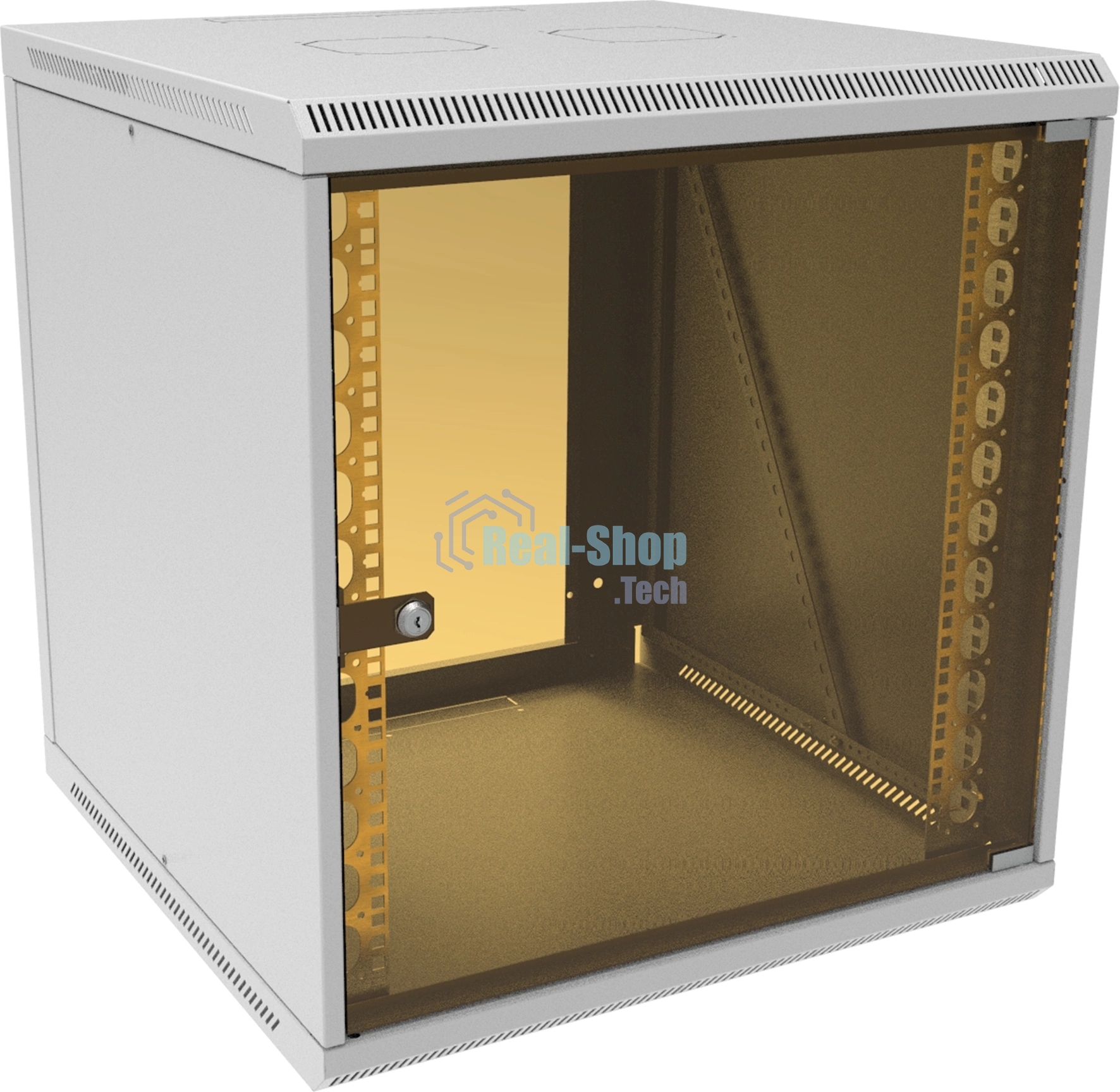 Шкаф коммутационный Suprlan (05-1206) настенный 12U 600x600 мм пер. дв. стекл направл. под закл. гайки 70 кг RAL 7035 535 мм 26.22 кг 620 мм