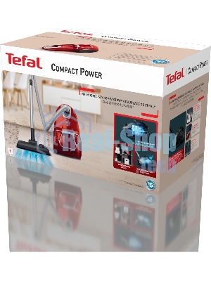 Пылесос Tefal TW3953EA красный/серебристый, 750 Вт, уборка сухая, пылесборник мешок 3 л