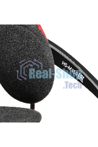 Гарнитура проводная с микрофоном Oklick HS-M150 черный/красный 2.2м накладные (NO-003N)