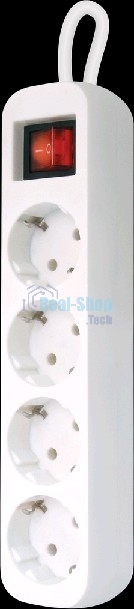 Удлинитель Defender S450 белый 5.0 м, 4 розетки 