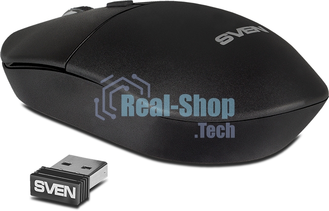 Мышь беспроводная SVEN RX-515SW черный, 1600 dpi, радиоканал, USB, кнопки - 4