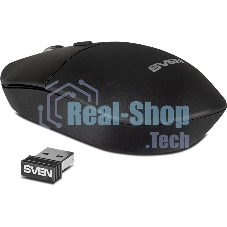 Мышь беспроводная SVEN RX-515SW черный, 1600 dpi, радиоканал, USB, кнопки - 4