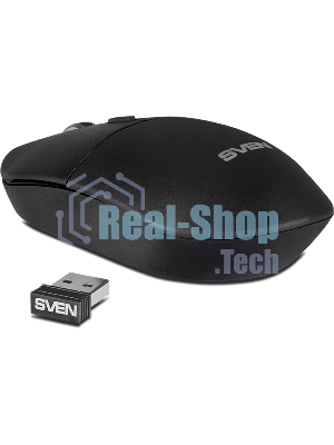Мышь беспроводная SVEN RX-515SW черный, 1600 dpi, радиоканал, USB, кнопки - 4