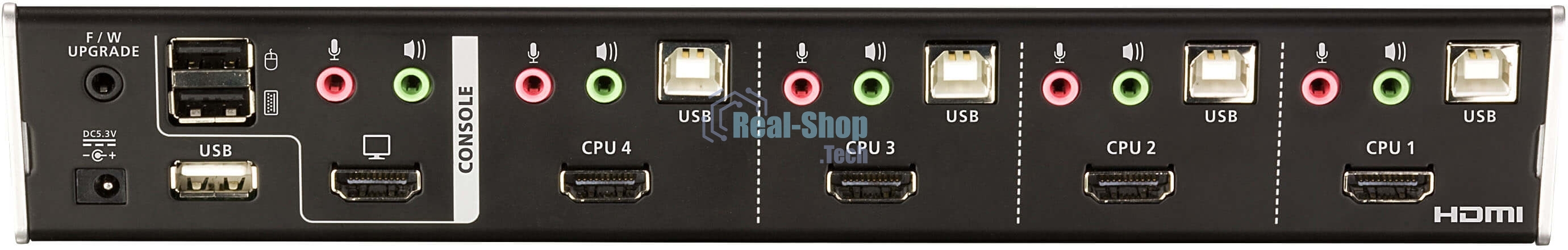 Переключатель, электрон., KVM+Audio+USB 2.0, 1 user USB+HDMI => 4 cpu USB+HDMI, соШнур. USB 2х1.8м., настол., исп.стандарт, без OSD, некаскад.. CUBIQ 4 PORT HDMI KVMP SWITCH W/1.8M