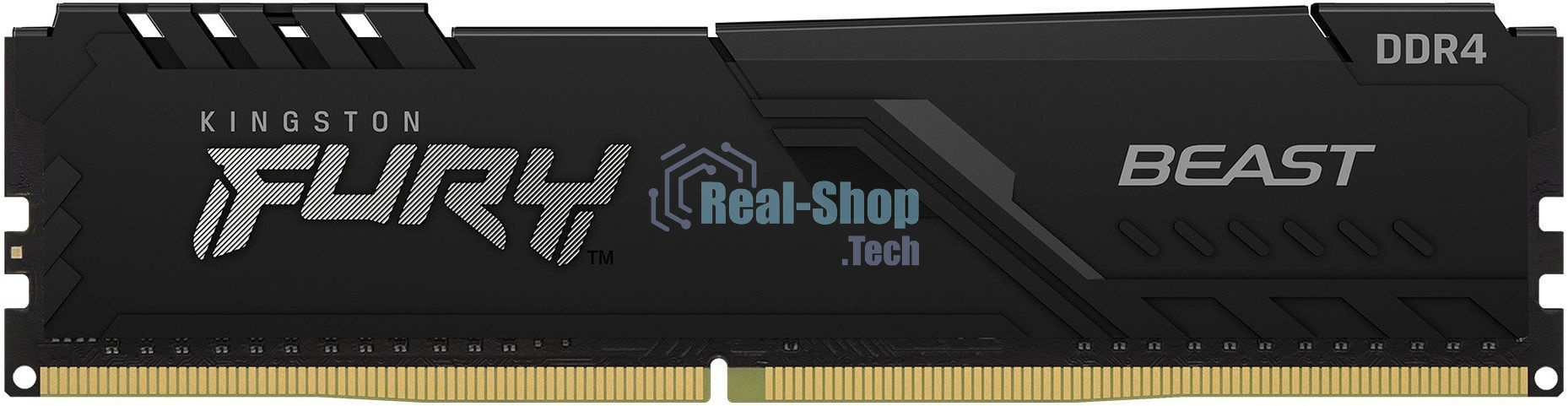Оперативная память Kingston Fury Beast, DDR4, 32GB (1x32GB), 3600MHz, CL18, DIMM, с радиатором, черный