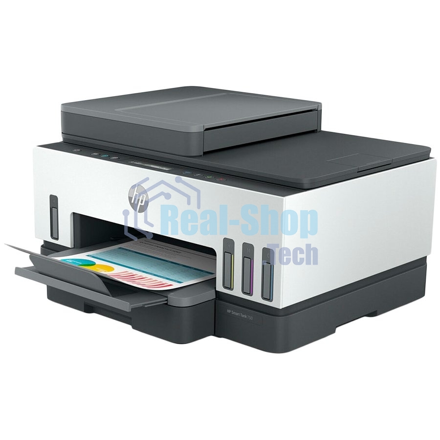 МФУ струйное HP Smart Tank 750 AiO, А4, цветной, печ. до 15/9 стр/мин., скан. до 8 стр/мин., 4800x1200 dpi (печ.), 1200x1200 dpi (скан.), Bluetooth, USB, Wi-Fi
