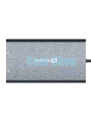 USB-концентратор ExeGate EX293985RUS DUB-31C/MAX (кабель-адаптер USB Type-C --> 3xUSB3.0 + Card Reader + PD 100W + HDMI 4K@30Hz + VGA + Audio + Lan RJ45 10/100/1000Mb, Plug&Play, серый)