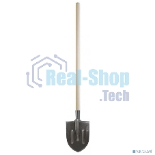 Лопата штыковая FIT РОС, рельсовая сталь, с деревянным черенком 210x385x1440 мм 77193