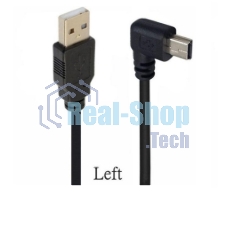 Кабель USB Type A на Mini USB угол влево 0,5 м