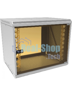 Шкаф коммутационный Suprlan (05-1093) настенный 12U 600x450 мм пер. дв. стекл направл. под закл. гайки 70 кг RAL 7035 385 мм 19 кг 500 мм