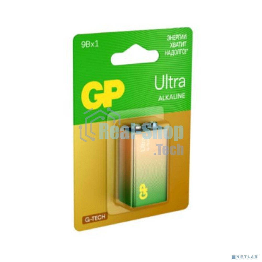 Алкалиновая батарейка GP Ultra Alkaline G-Tech 9V Крона - 1 шт. на блистере