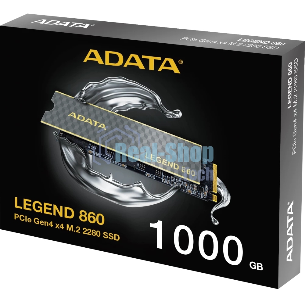 Накопитель SSD ADATA LEGEND 860, 1Tb, PCIe 4.0 x4, 2280, NVMe, R/W 6000/4000, с радиатором