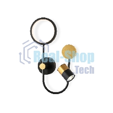 Настенный светодиодный светильник со сменной лампой Ambrella light FL51602/3 BK/GD черный/золото 11W 4200K+GU10 424*275*100