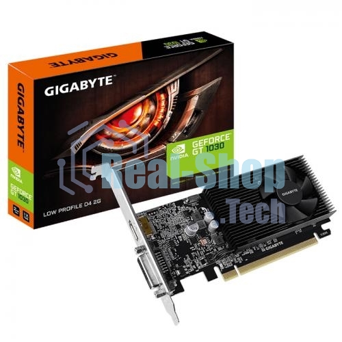 Видеокарта Gigabyte GV-N1030D4-2GL NVidia GeForce GT 1030, 2Gb DDR4/64-bit, PCI-Ex16 3.0, DVI-Dx1, HDMI2.0bx1, LP, 2-slot cooler, Retail