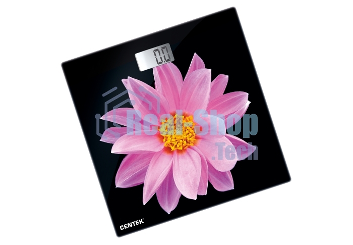 Весы напольные Centek CT-2416 Pink Flower электронные 180кг, 0,1кг, LCD 45x28, размер 26х26см