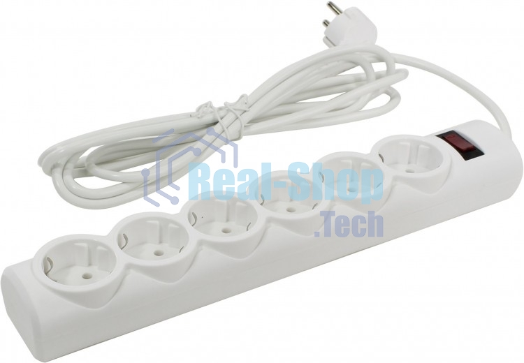 Сетевой фильтр Defender DFS 153 3 м, белый, 6 розеток