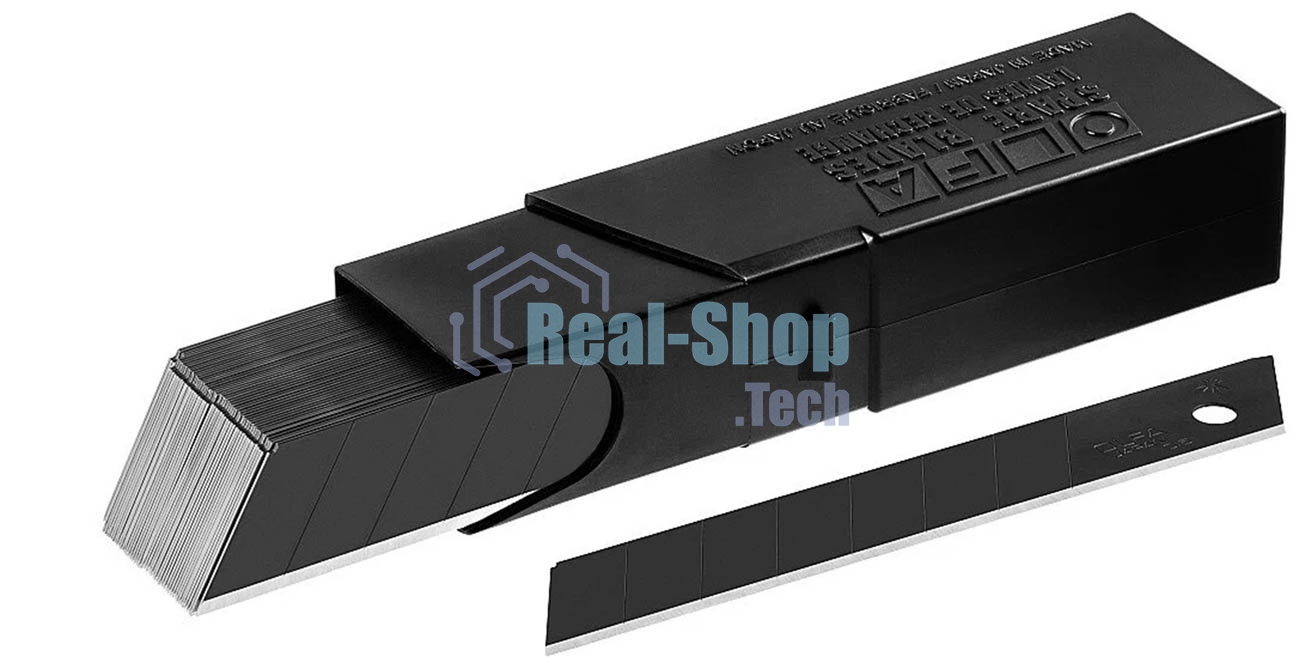 Лезвие Olfa EXCEL черный сегментированное, 8 сегментов, 18 мм, 50 шт, в боксе