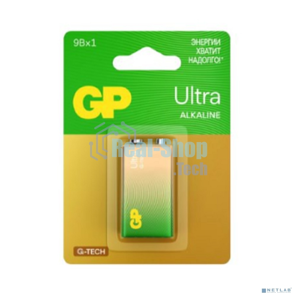 Алкалиновая батарейка GP Ultra Alkaline G-Tech 9V Крона - 1 шт. на блистере
