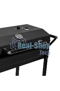 Мангал на колесах с крышкой-барбекю, 662х390х920, сталь 2 мм, термометр, кочерга, Camping Palisad