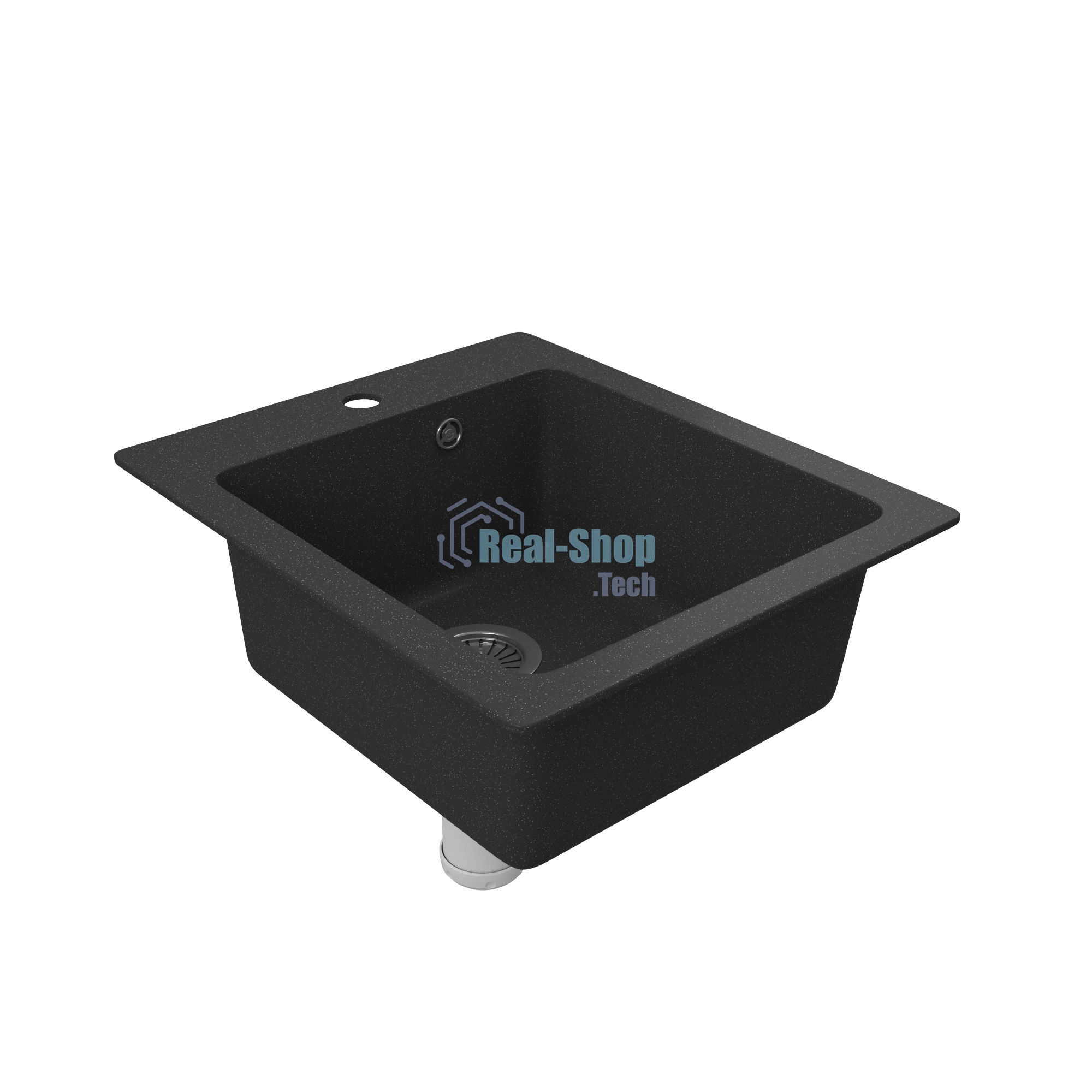 Мойка для кухни BAU Stil Black stone 42х50, выпуск с сифоном в комплекте, черный камень