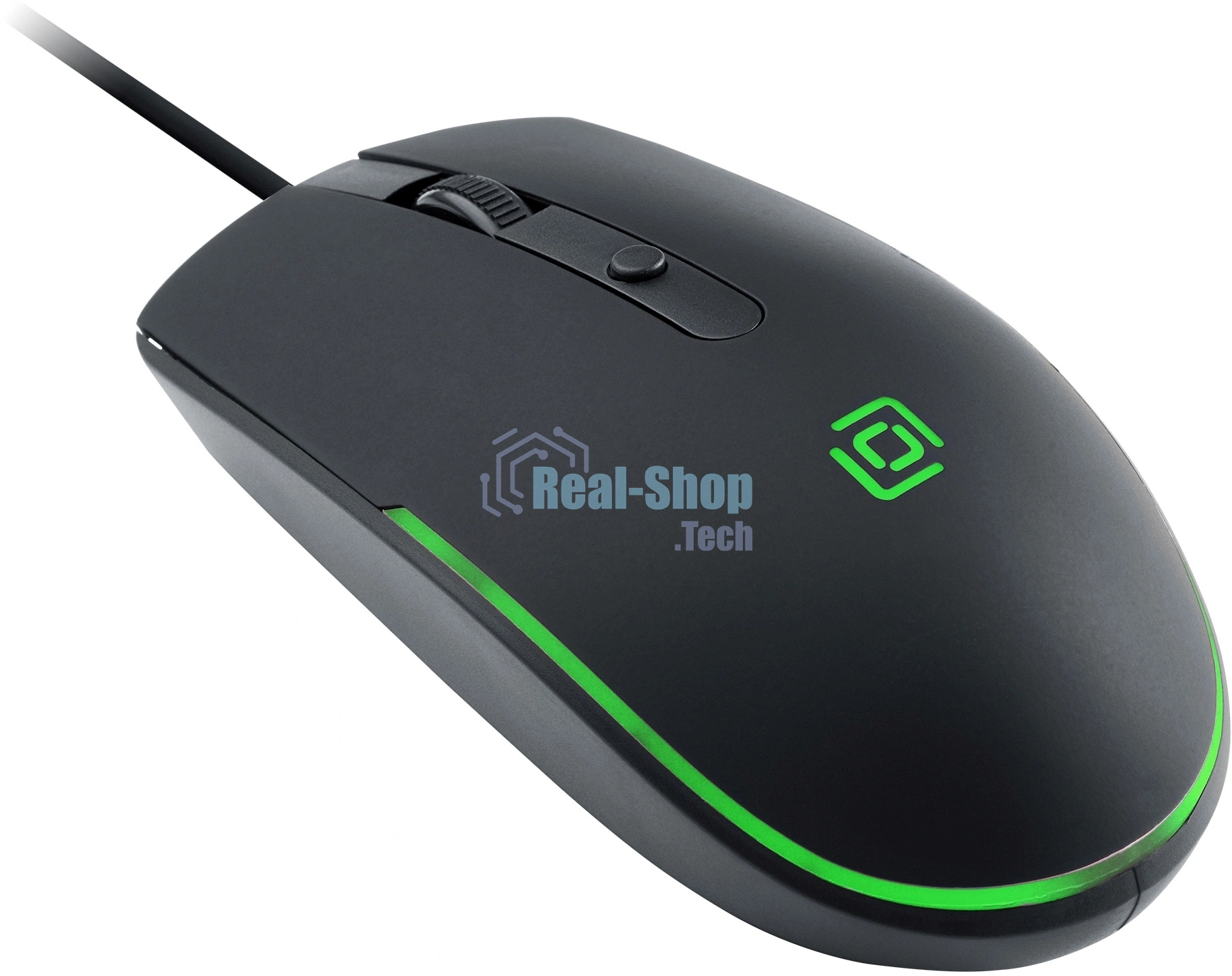 Мышь проводная Oklick 100M черный, 1600 dpi, USB, кнопки - 4