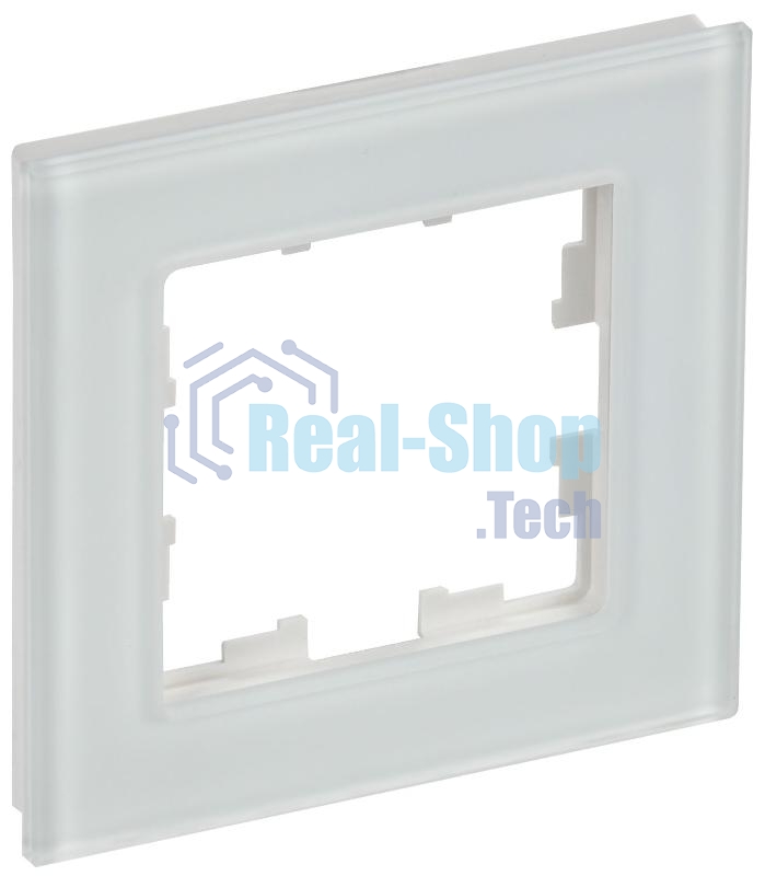 Рамка 1-м РУ-1-2-Бр IEK BRITE DECOR белый матовый, стекло