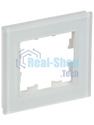 Рамка 1-м РУ-1-2-Бр IEK BRITE DECOR белый матовый, стекло