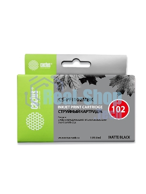 Картридж струйный Cactus CS-PFI102MBK черный матовый (130мл) для Canon iPF500/iPF600/iPF700/MFP M40/iPF765/LP17/LP24