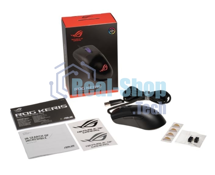 Мышь проводная ASUS ROG Keris черный, 16000 dpi, USB, кнопки - 7