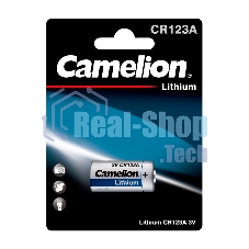Батарея Camelion CR123A BL-1 (CR123A-BP1, батарейка фото,3В)