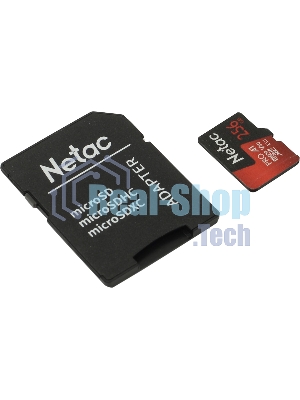 Флеш Карта MicroSD card Netac P500 Extreme Pro 256Gb, retail version w/SD adapter