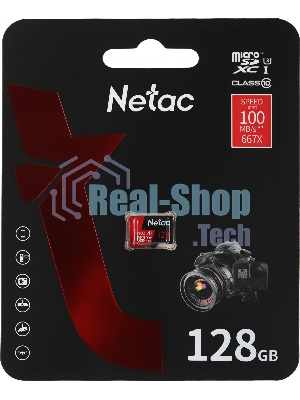 Флеш карта MicroSD card Netac P500 Extreme Pro 128Gb, retail version w/o SD adapter