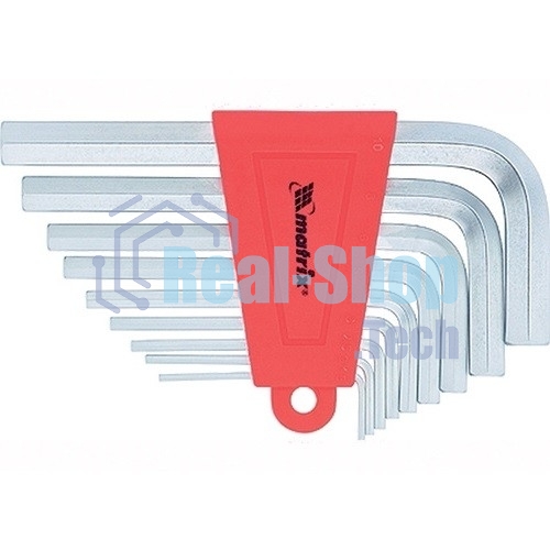 Набор ключей имбусовых Matrix HEX, 1,5–10 мм, CrV, 9 шт., короткие, сатин.