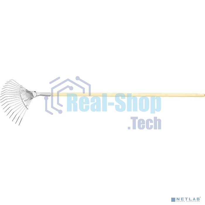 Грабли Сибртех веерные 18 зубьев, с черенком, оцинкованные, круглый зуб