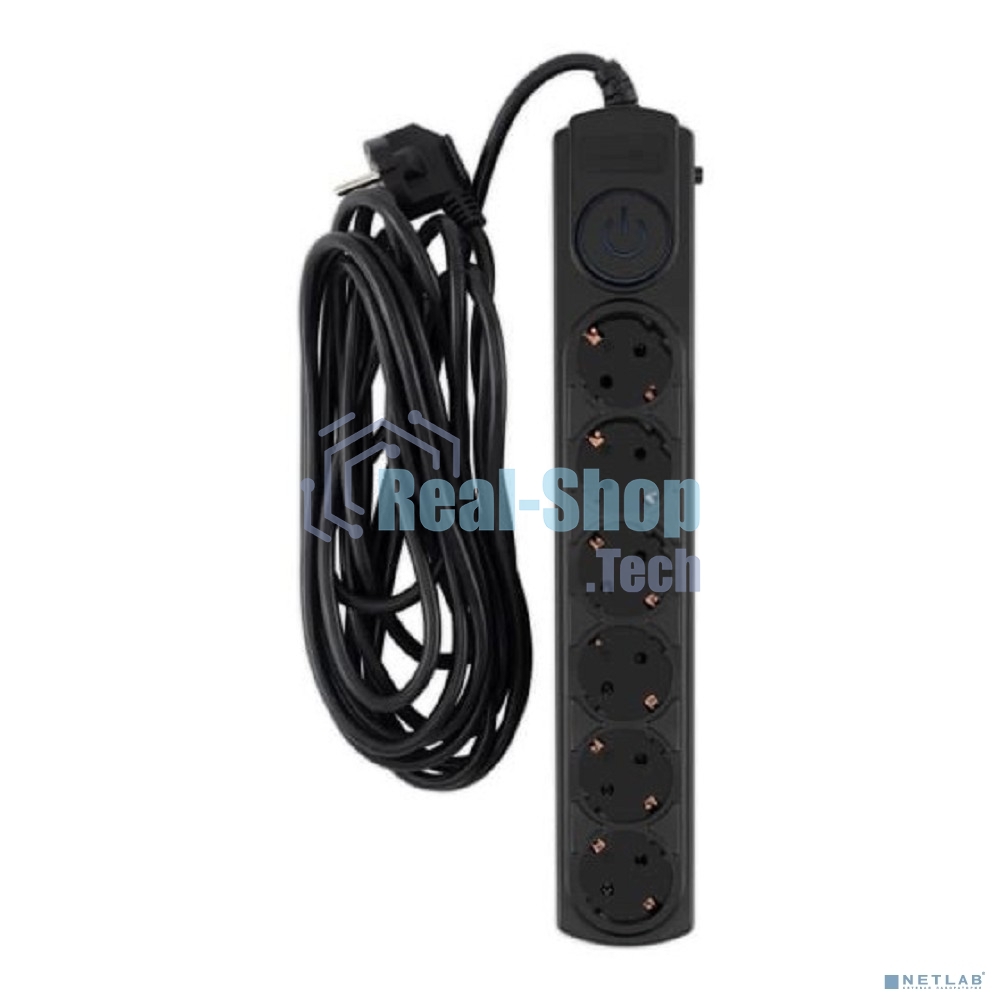 Сетевой фильтр Ippon BK-6-EU-5-10-B 5 м (6 розеток) черный (коробка)