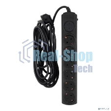 Сетевой фильтр Ippon BK-6-EU-5-10-B 5 м (6 розеток) черный (коробка)