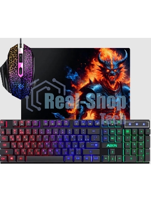 Комплект клавиатура+мышь Defender Alion GS-987 проводной, USB, 2400 DPI, чёрный