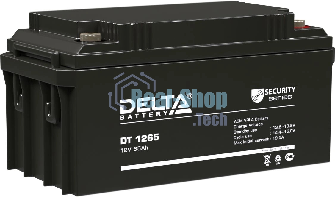 Аккумуляторная батарея Delta DT 1265 напряжение 12В, емкость 65А·ч (350х167х179мм)