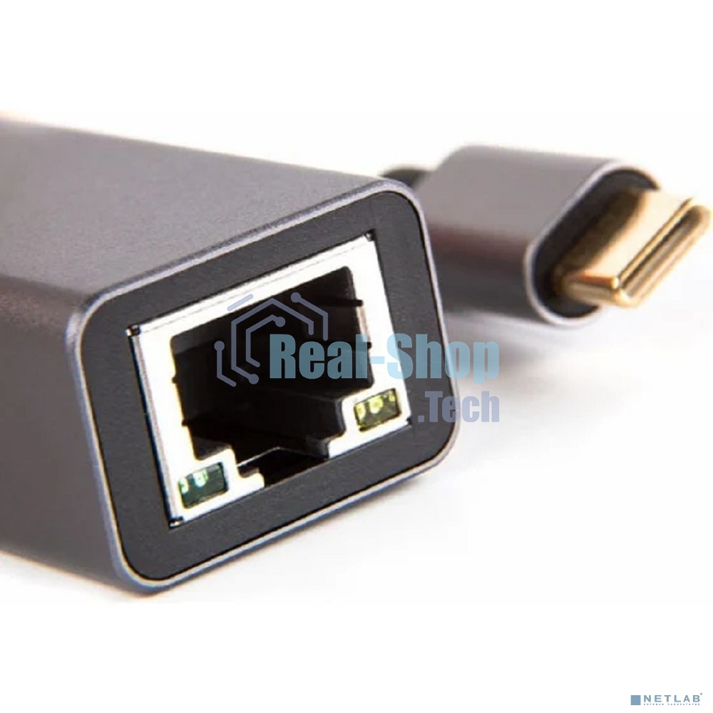 Кабель-переходник USB 3.1 Type-C -->RJ-45 1000Mbps Ethernet, Aluminum Shell, 0.15м VCOM DU320M