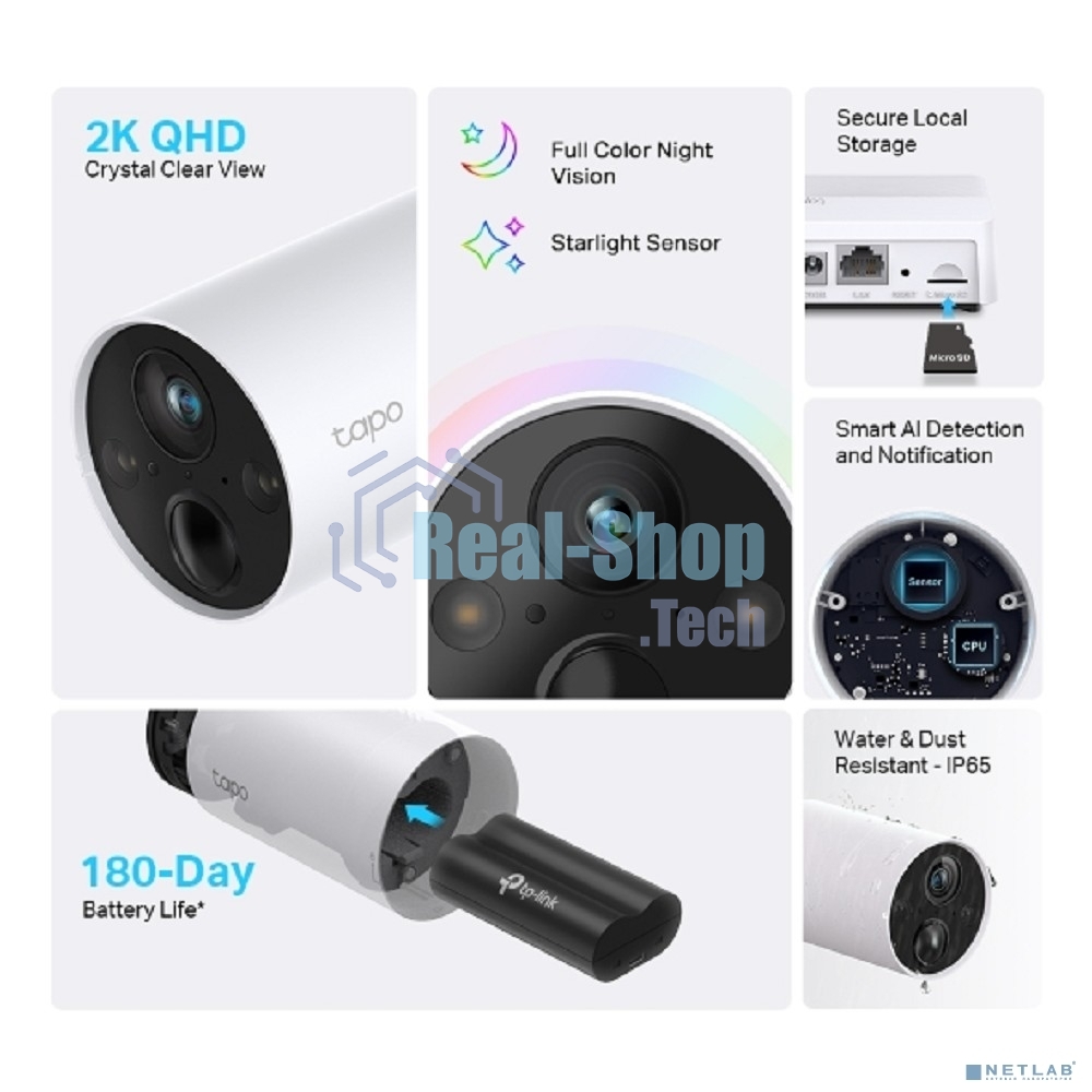 Камера видеонаблюдения IP TP-Link Tapo C420S1 Wi-Fi 3.18-3.18мм цв. корп.:белый