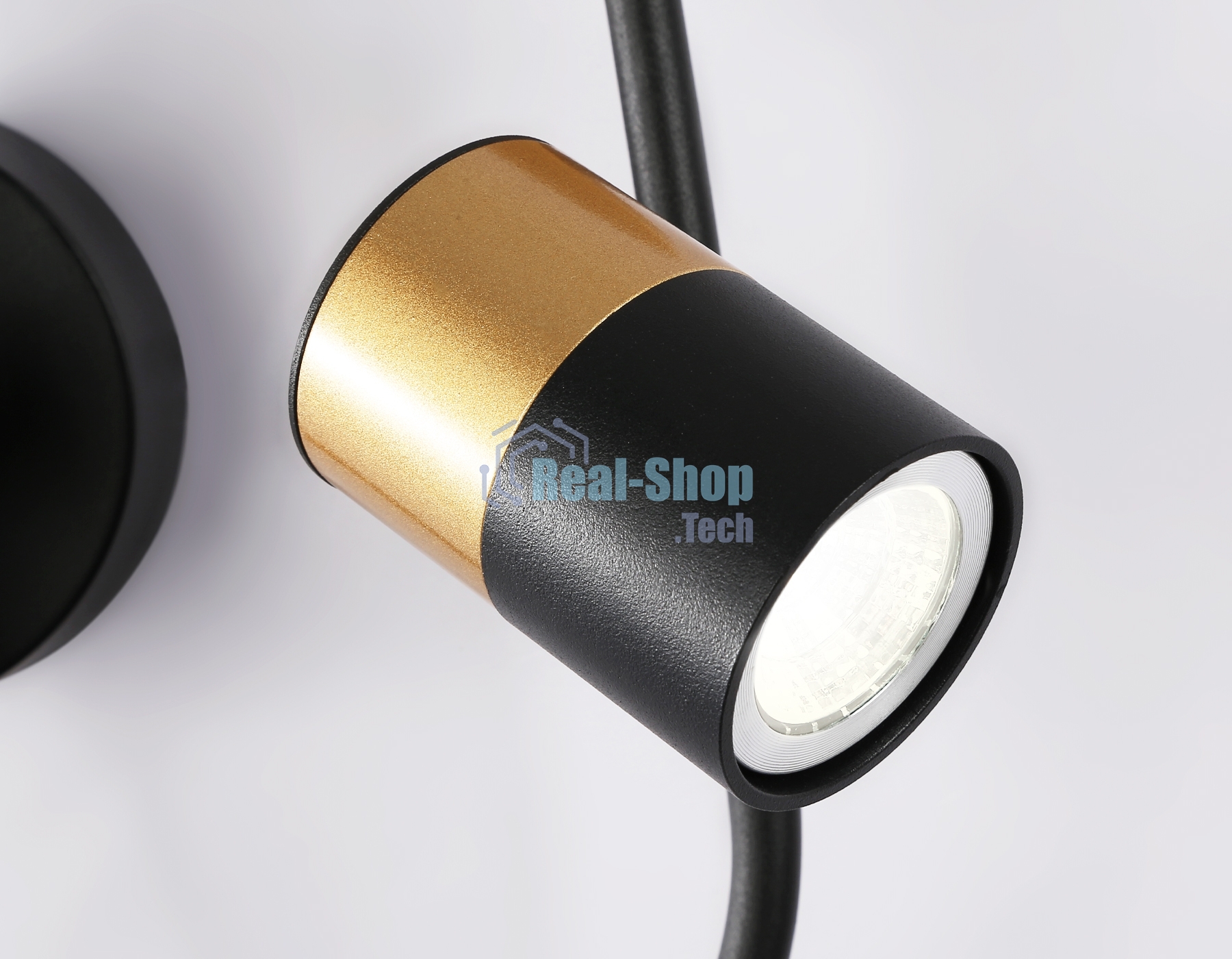 Настенный светодиодный светильник со сменной лампой Ambrella light FL51602/3 BK/GD черный/золото 11W 4200K+GU10 424*275*100