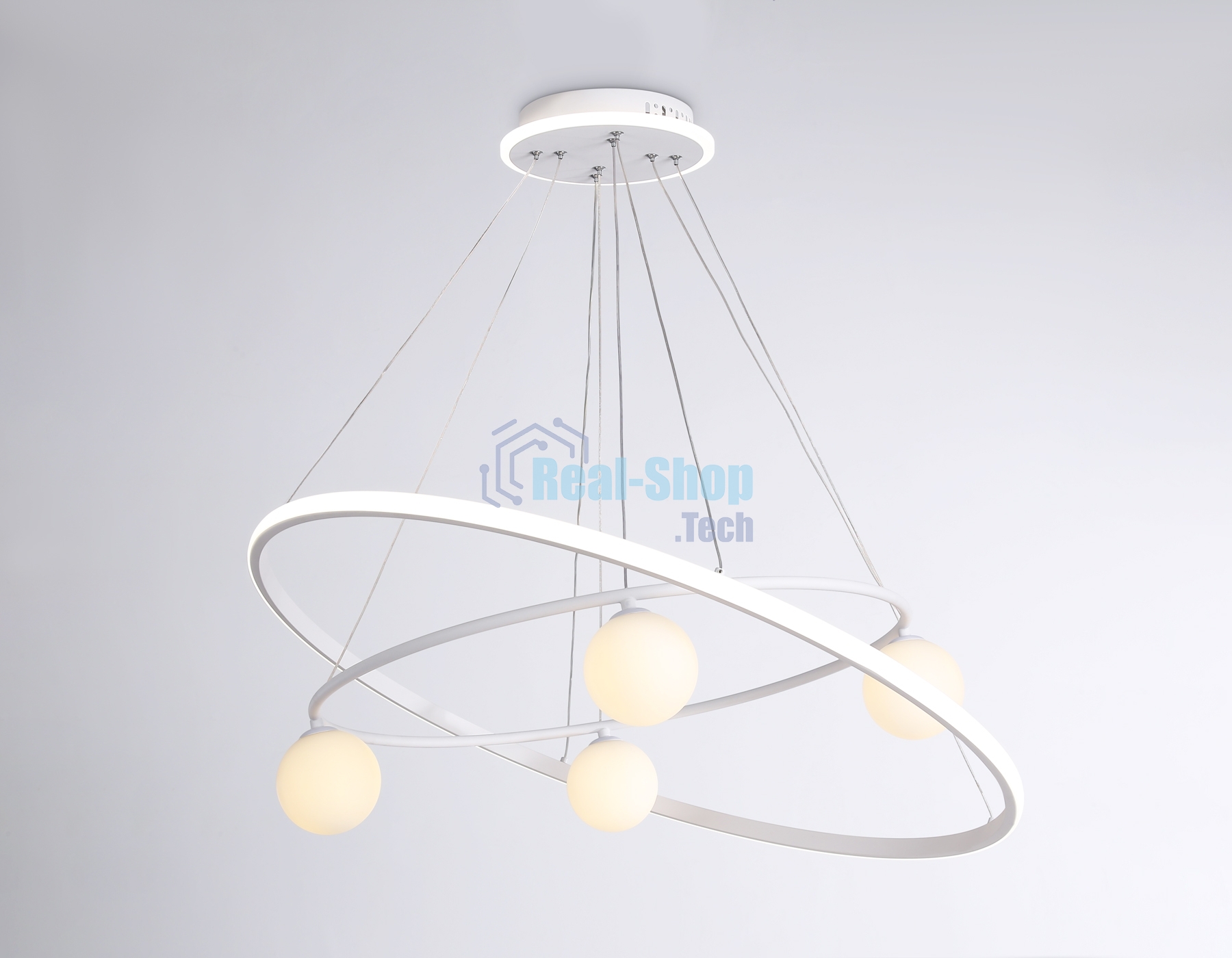 Светильник Ambrella light FL66326/1+4 WH белый 92W 3000K-6400K+G9/4 D800/600*1200 (ПДУ ИК)