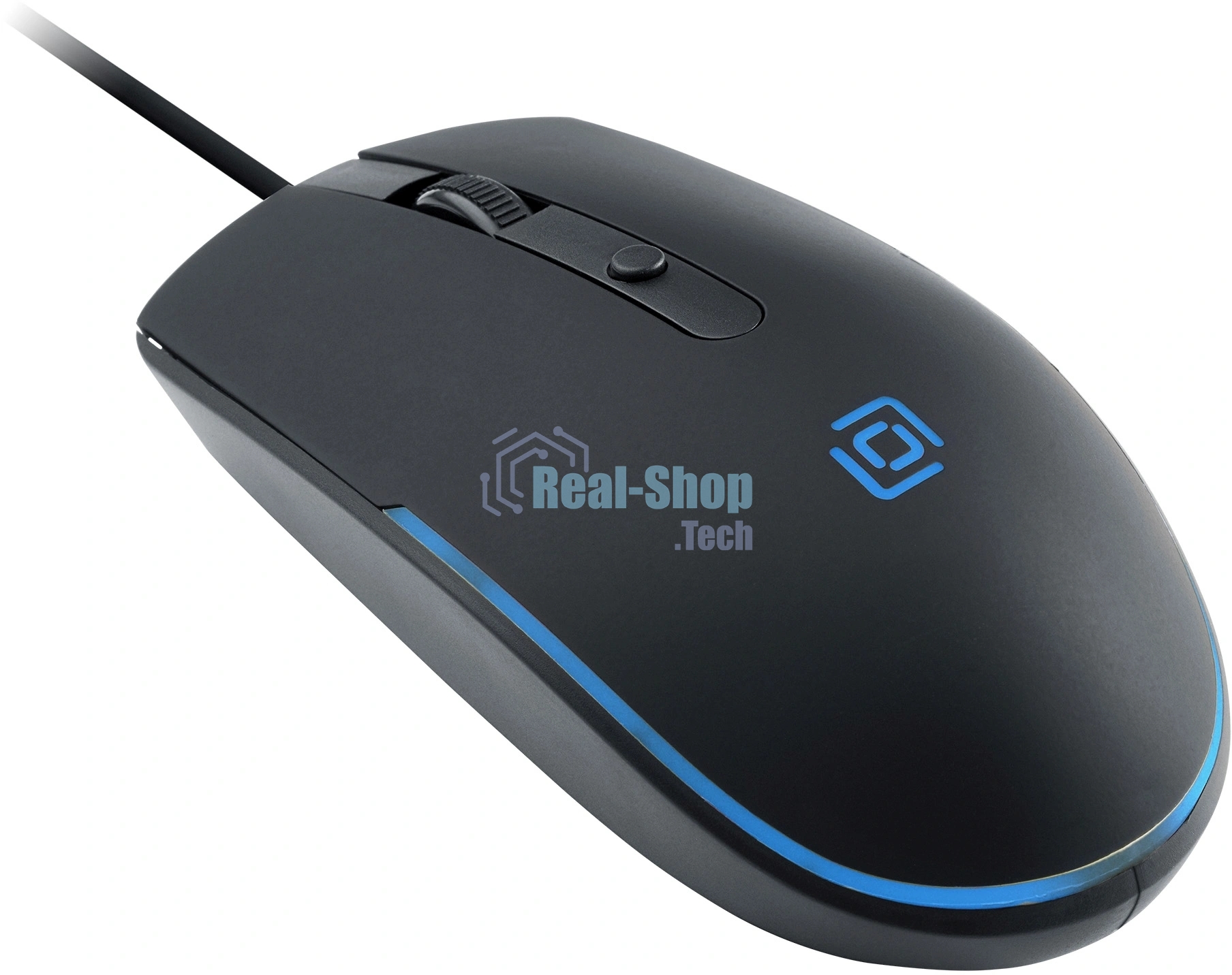 Мышь проводная Oklick 100M черный, 1600 dpi, USB, кнопки - 4