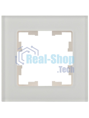 Рамка 1-м РУ-1-2-Бр IEK BRITE DECOR белый матовый, стекло