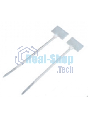 Стяжка пластиковая нейлоновая с площадкой для маркировки Lanmaster 2,5х100 мм, белая, 100 шт