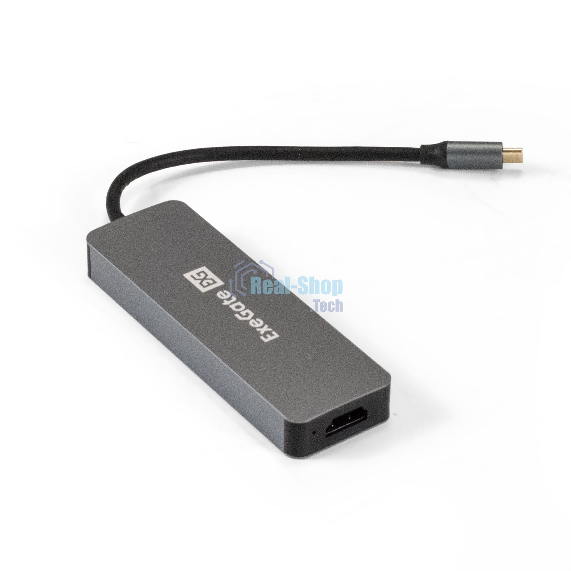 USB-концентратор ExeGate DUB-31C/PD/H (кабель-адаптер USB Type-C --> 3xUSB3.0 + PD 60W + HDMI 4K@30Hz, Plug&Play, серый)