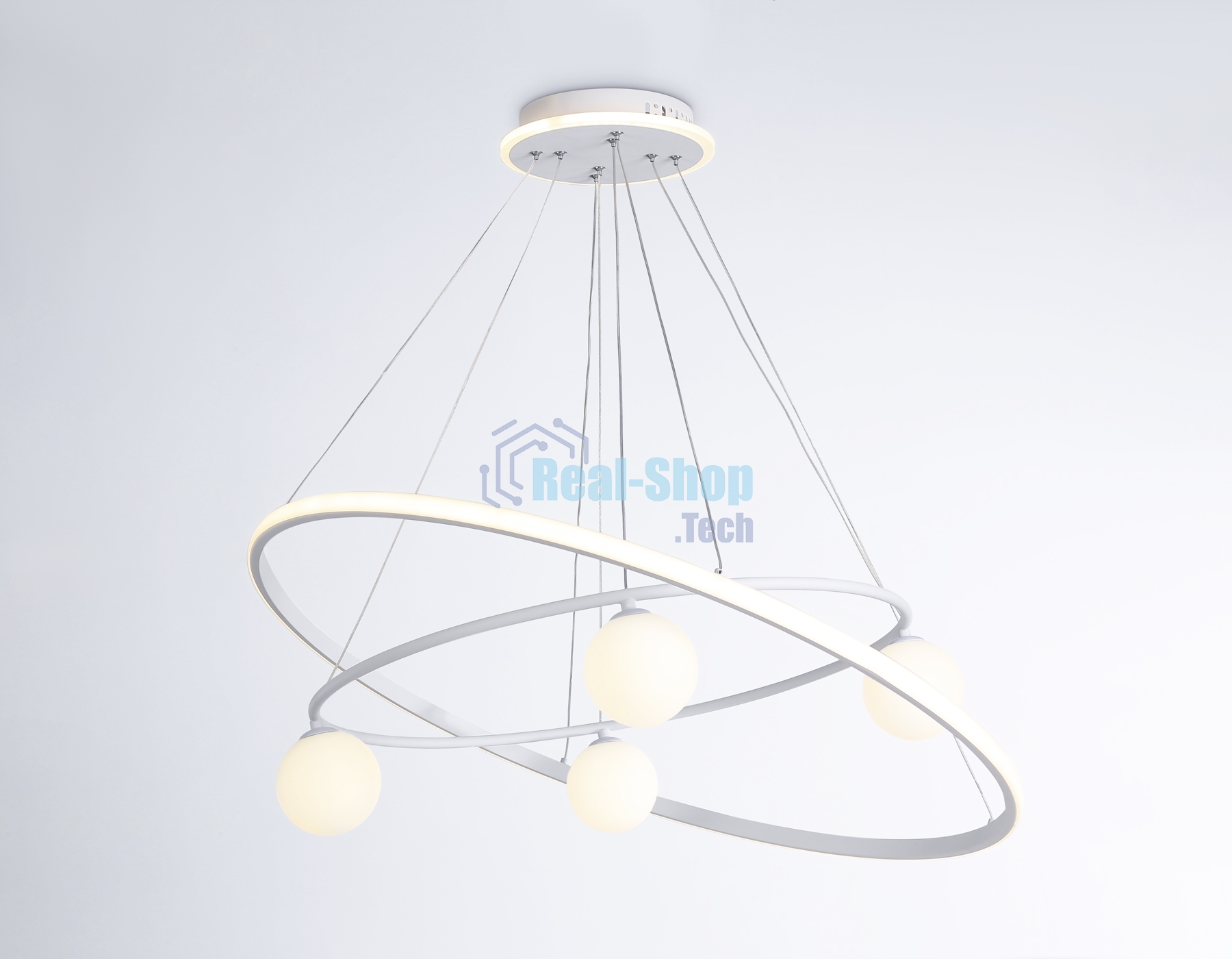 Светильник Ambrella light FL66326/1+4 WH белый 92W 3000K-6400K+G9/4 D800/600*1200 (ПДУ ИК)