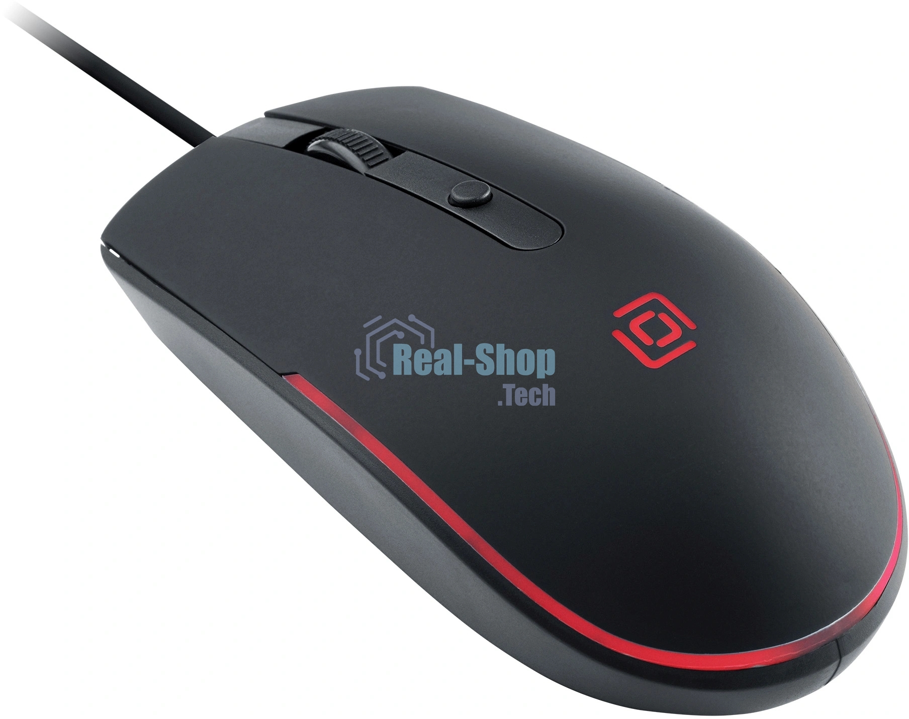 Мышь проводная Oklick 100M черный, 1600 dpi, USB, кнопки - 4